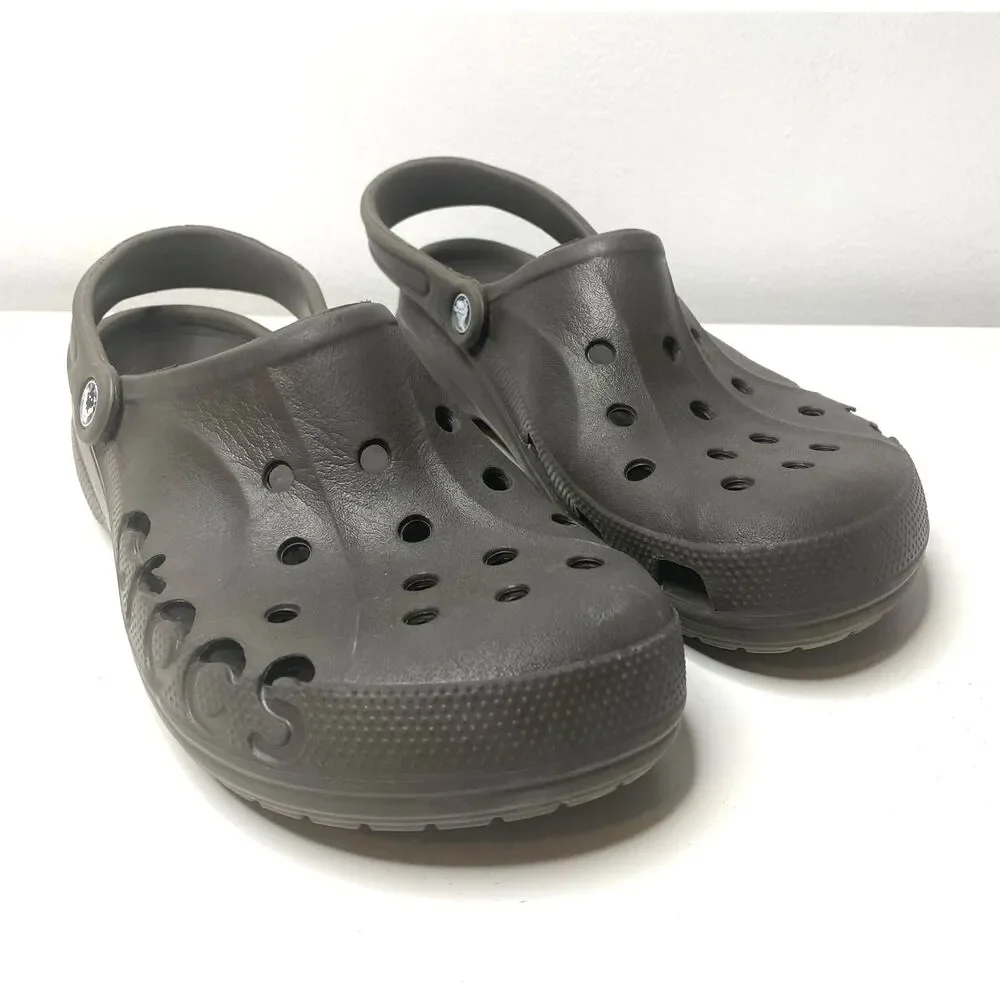 Crocs Baya Graphite Gray Lightweight Water Friendly Clogs Casual Comfort Sz 11